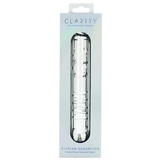 Clarity - kétvégű üveg dildó (átlátszó)