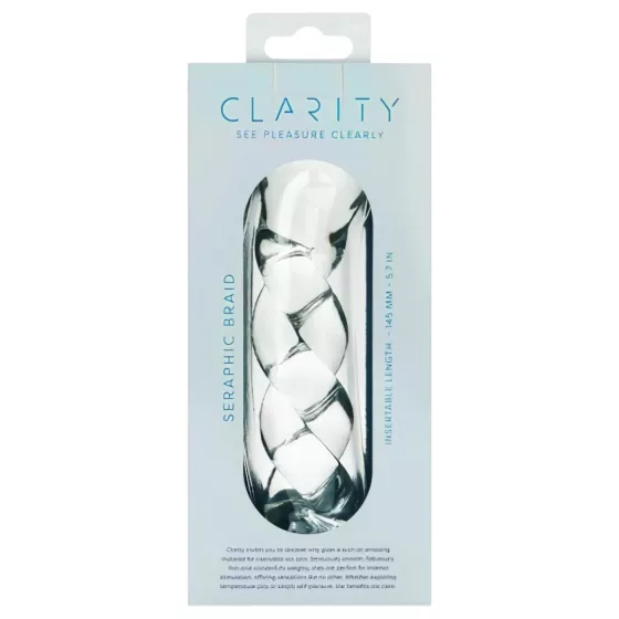 Clarity - fonott mintás üveg dildó (átlátszó)