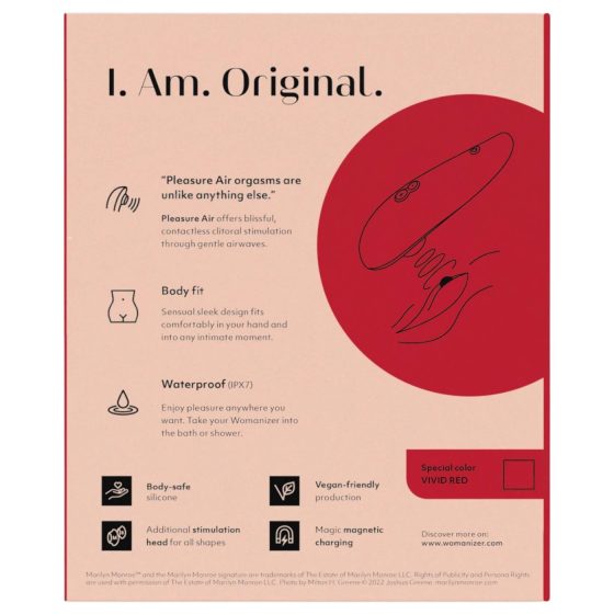 Womanizer Marilyn Monroe - léghullámos csiklóizgató (piros)