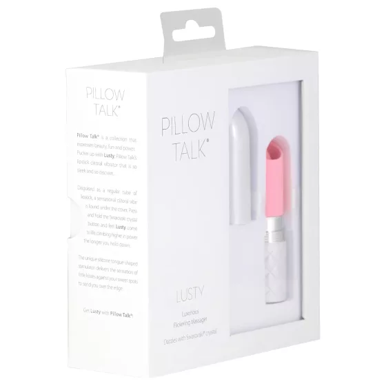Pillow Talk Lusty - akkus, nyelves rúdvibrátor (fehér-pink)