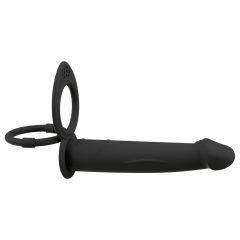   Black Velvet Double F - felcsatolható anál vibrátor (fekete)