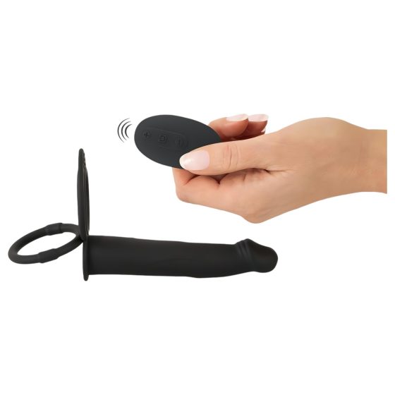 Black Velvet Double F - felcsatolható anál vibrátor (fekete)