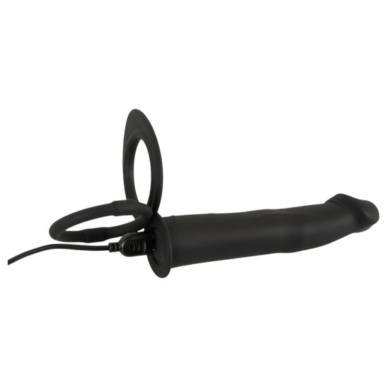 Black Velvet Double F - felcsatolható anál vibrátor (fekete)