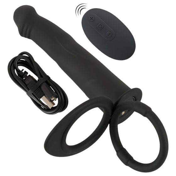 Black Velvet Double F - felcsatolható anál vibrátor (fekete)