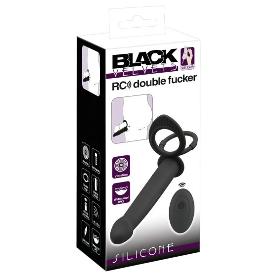 Black Velvet Double F - felcsatolható anál vibrátor (fekete)