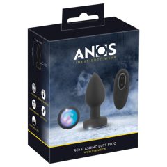 ANOS - világító, vibrációs anál plug (fekete)