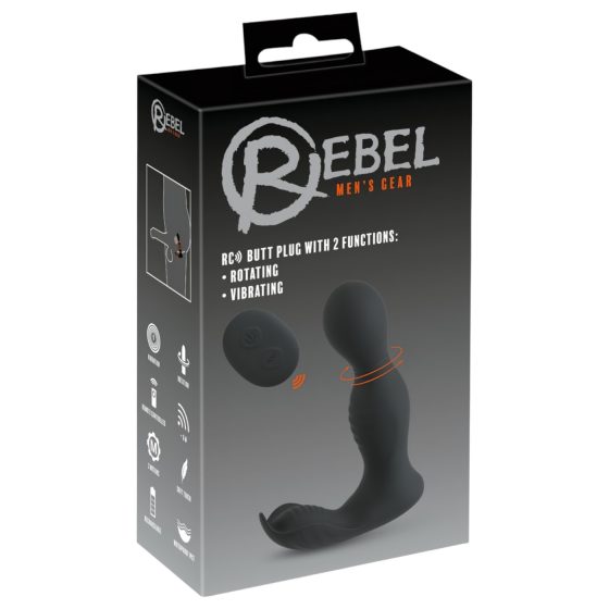Rebel - távirányítós 2in1 prosztata vibrátor (fekete)