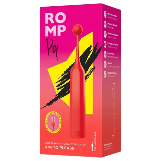 ROMP Pop - akkus, vízálló mini csiklóizgató vibrátor (piros)