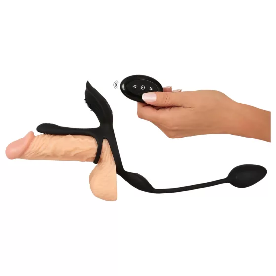 Couples Choice - multifunkciós vibrációs péniszgyűrű (fekete)