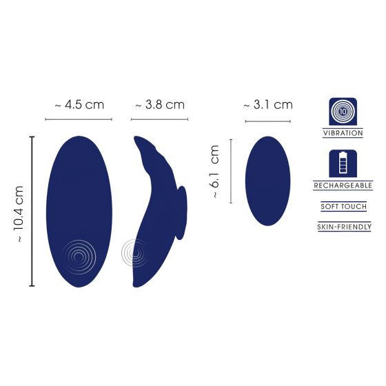 Smile - extra vékony, távirányítós bugyi vibrátor (kék)