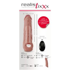   Realistixxx - rádiós vibrációs péniszköpeny - natúr (20cm)