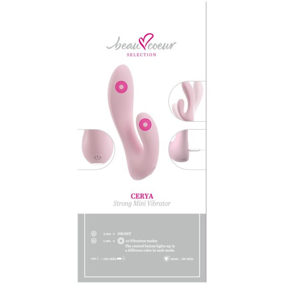 Beau Coeur Cerya - mini csiklókaros vibrátor (halvány pink)