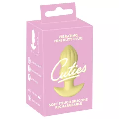 Cuties Mini - bordázott vibrációs anál plug (sárga)