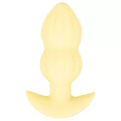 Cuties Mini - bordázott vibrációs anál plug (sárga)