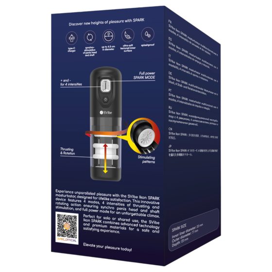 Snail Vibe Ikon Spark - automata maszturbátor (fekete)