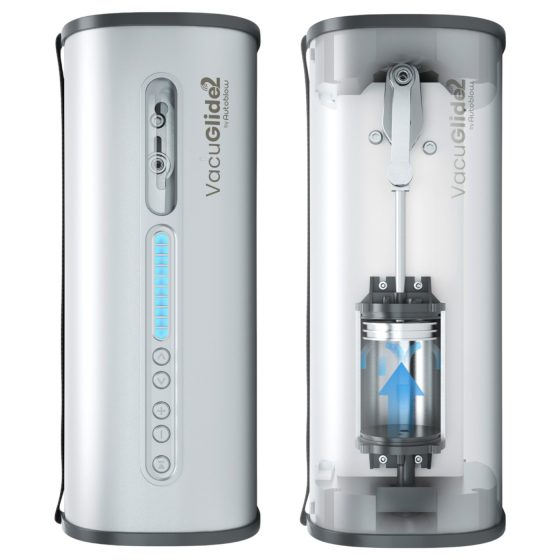 VacuGlide 2 - automata, hálózati férfi luxus maszturbátor (ezüst)