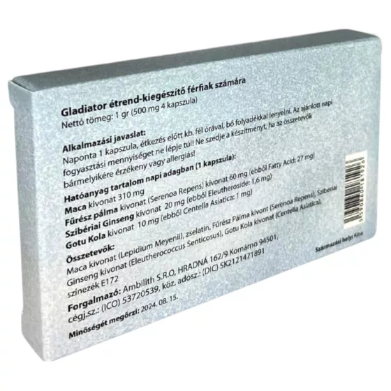 Gladiator Strong - étrend kiegészítő kapszula férfiaknak (4db)