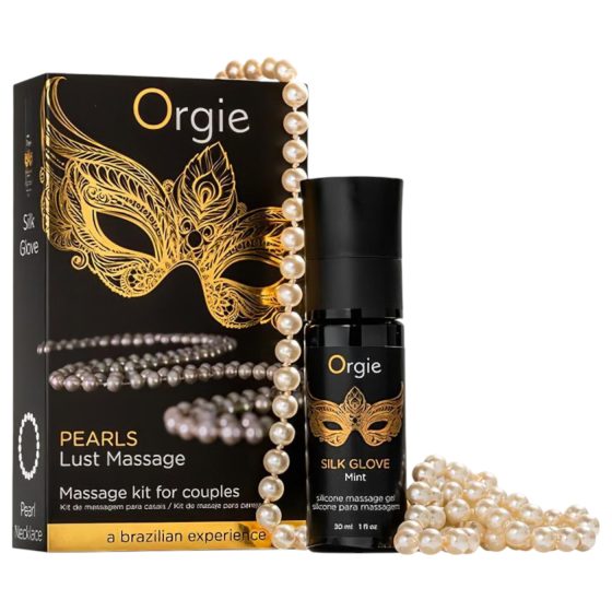 Orgie Pearls Lust - gyöngy nyaklánc és masszázsgél (30ml)