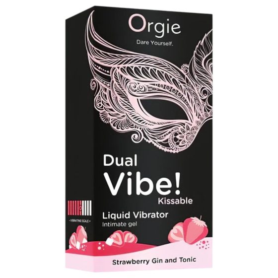 Orgie Dual Vibe - unisex folyékony vibrátor - Eper - Gin Tonic (15ml)