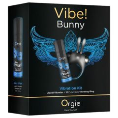 Orgie Bunny - vibrációs péniszgyűrű szett (fekete)