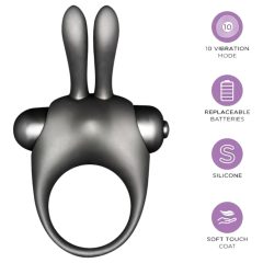   Orgie Orgasmic Bunny - vibrációs péniszgyűrű szett (fekete)