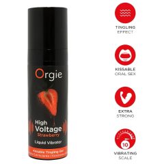 Orgie High Voltage - folyékony vibrátor - eper (15ml)