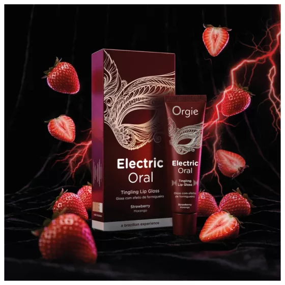 Orgie Electric Oral - bizsergető hatású ajakfény - eper (10ml)