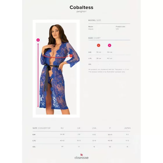 / Obsessive Cobaltess - csipke köntös (kék)