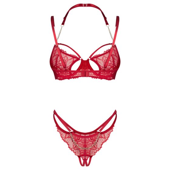 Obsessive Matildea - csipkés melltartó szett (piros)