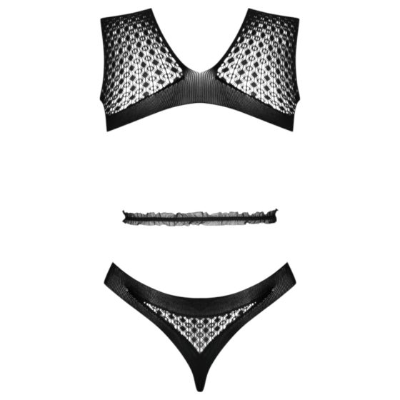Livco Michikol - nyitott hátú necc body - (fekete) - S-L