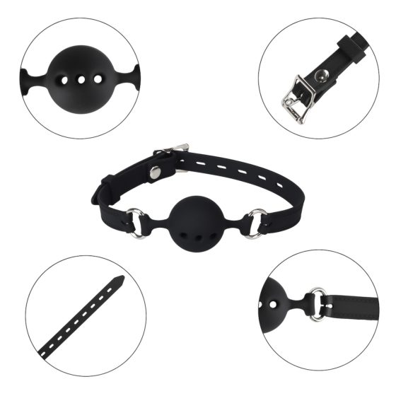 Wild Play - szilikon szájpecek (fekete)