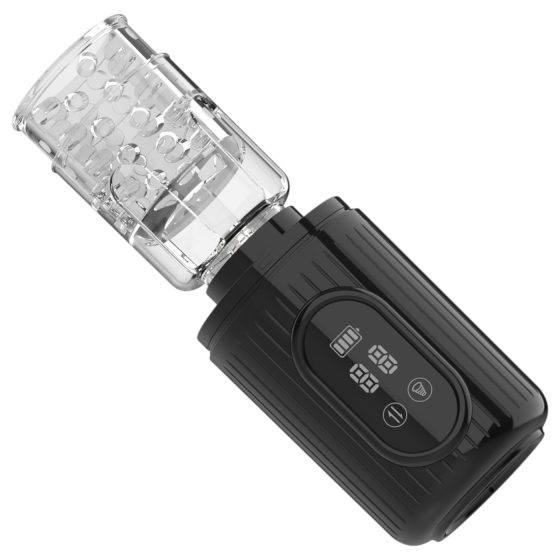 Men's Play - forgó, szívó, rezgő maszturbátor (fekete)