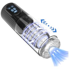   Men's Play - forgó, szívó, rezgő maszturbátor (fekete)