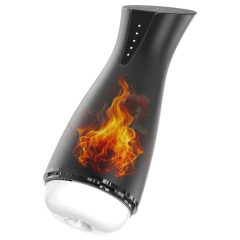   Men's Play - szívó, rezgő maszturbátor melegítő funkcióval (fekete)