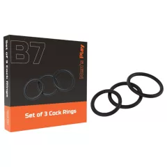   Erospace Men's Play - péniszgyűrű szett (fekete, 3 db)