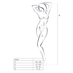 Passion BS010 - nyitott necc overál (fekete) - S-L