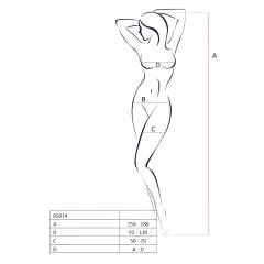Passion BS014 - nyitott necc overál fűzővel (piros) - S-L