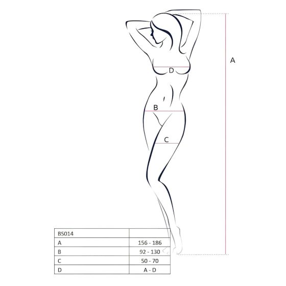 Passion BS014 - nyitott necc overál fűzővel (piros) - S-L