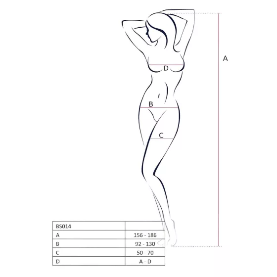 Passion BS014 - nyitott necc overál fűzővel (piros) - S-L