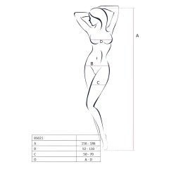   Passion BS021 - ujjatlan, nyitott necc overál (fekete) - S-L