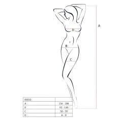 Passion BS022 - nyitott necc overál (fehér) - S-L
