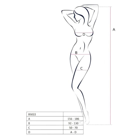 Passion BS022 - nyitott necc overál (fehér) - S-L