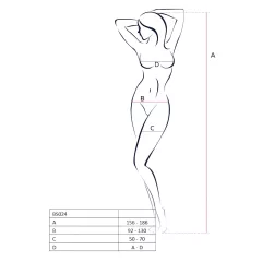 / Passion BS024 - hálós-szíves necc szett (fehér) - S-L