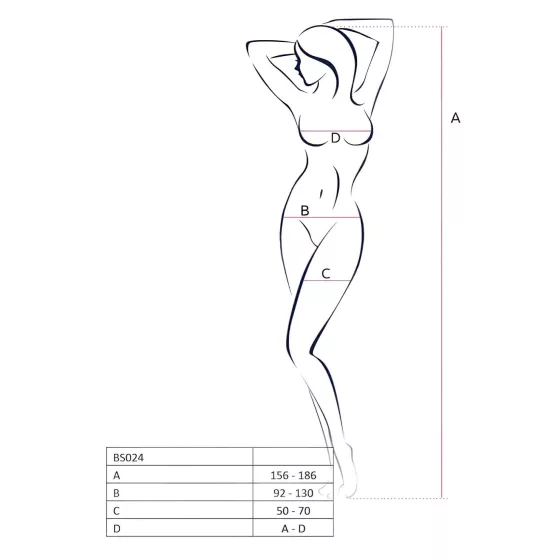 / Passion BS024 - hálós-szíves necc szett (fehér) - S-L