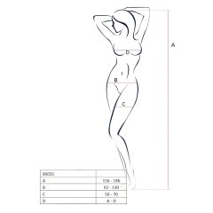 Passion BS031 - nyitott overál (fekete) - S-L