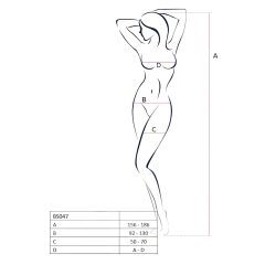   Passion BS047 - nyitott necc szett kivágással (fehér) - S-L