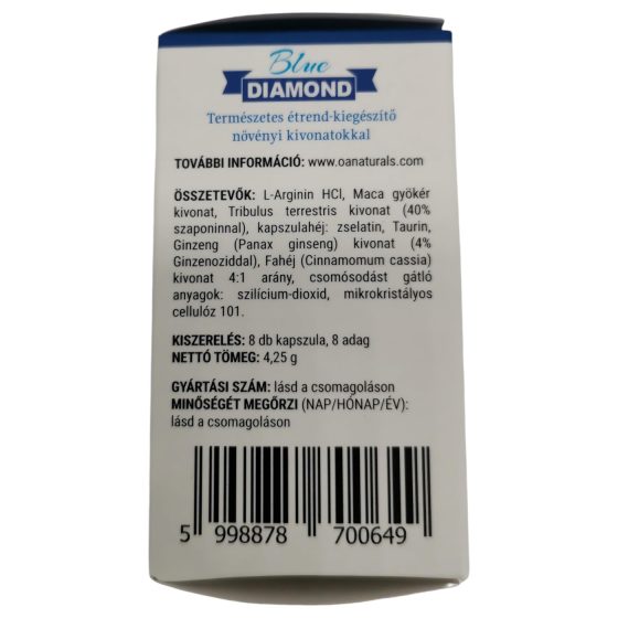 Blue Diamond - természetes étrend kiegészítő férfiaknak (8db)