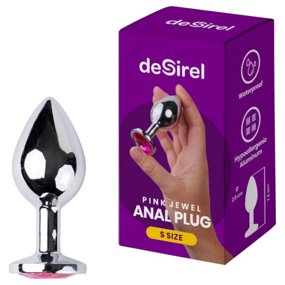Desirel Pink Jewel S - anál plug (ezüst-pink)