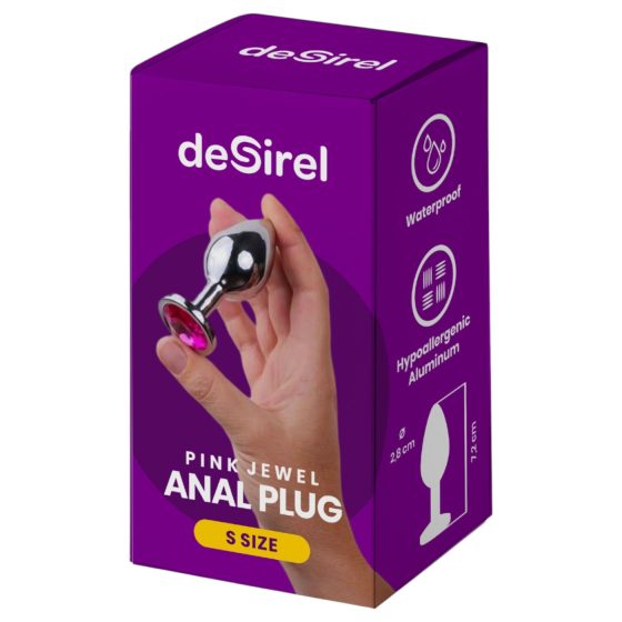 Desirel Pink Jewel S - anál plug (ezüst-pink)