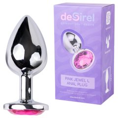 Desirel Pink Jewel L - anál plug (ezüst-pink)